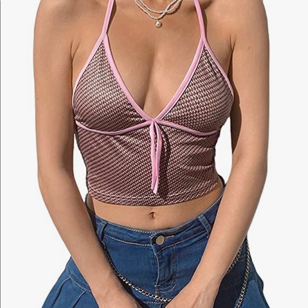 Y2K crop halter top